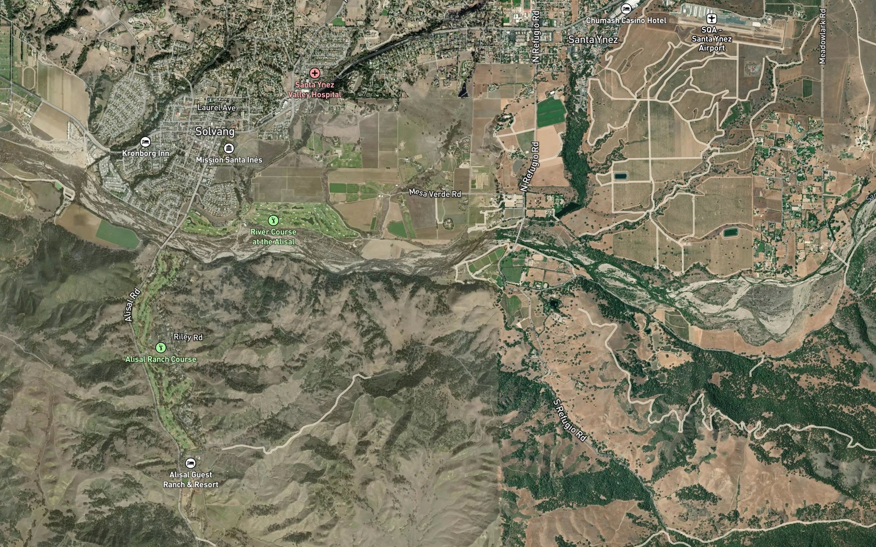 Satellite map of the Quiota Creek
