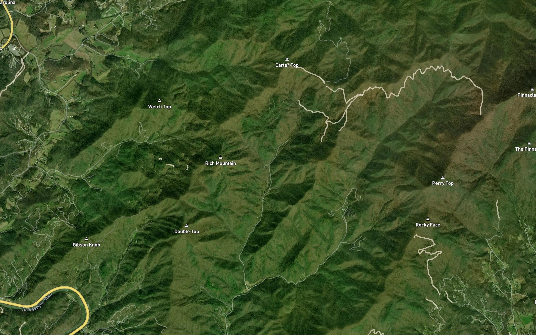 Satellite map of the Ned Branch