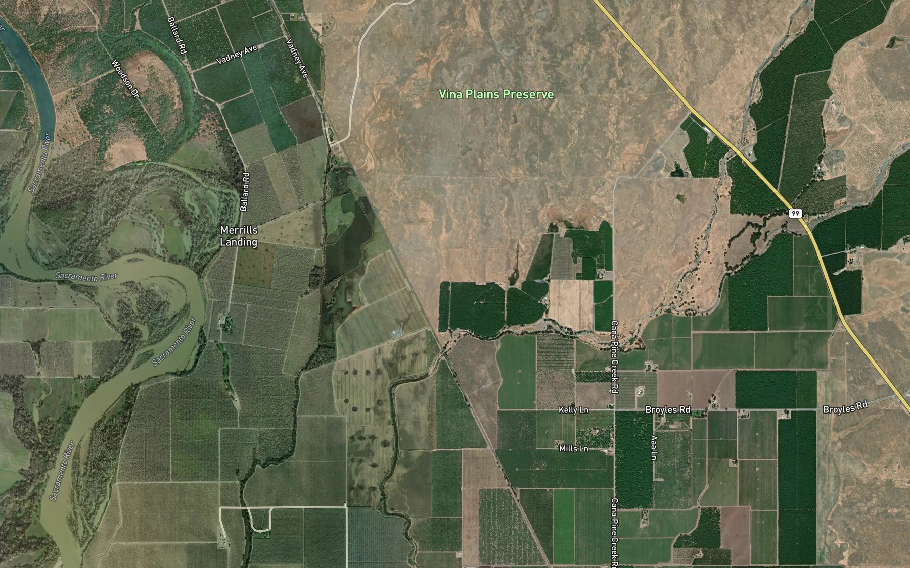 Satellite map of the Goose Lake (historical)