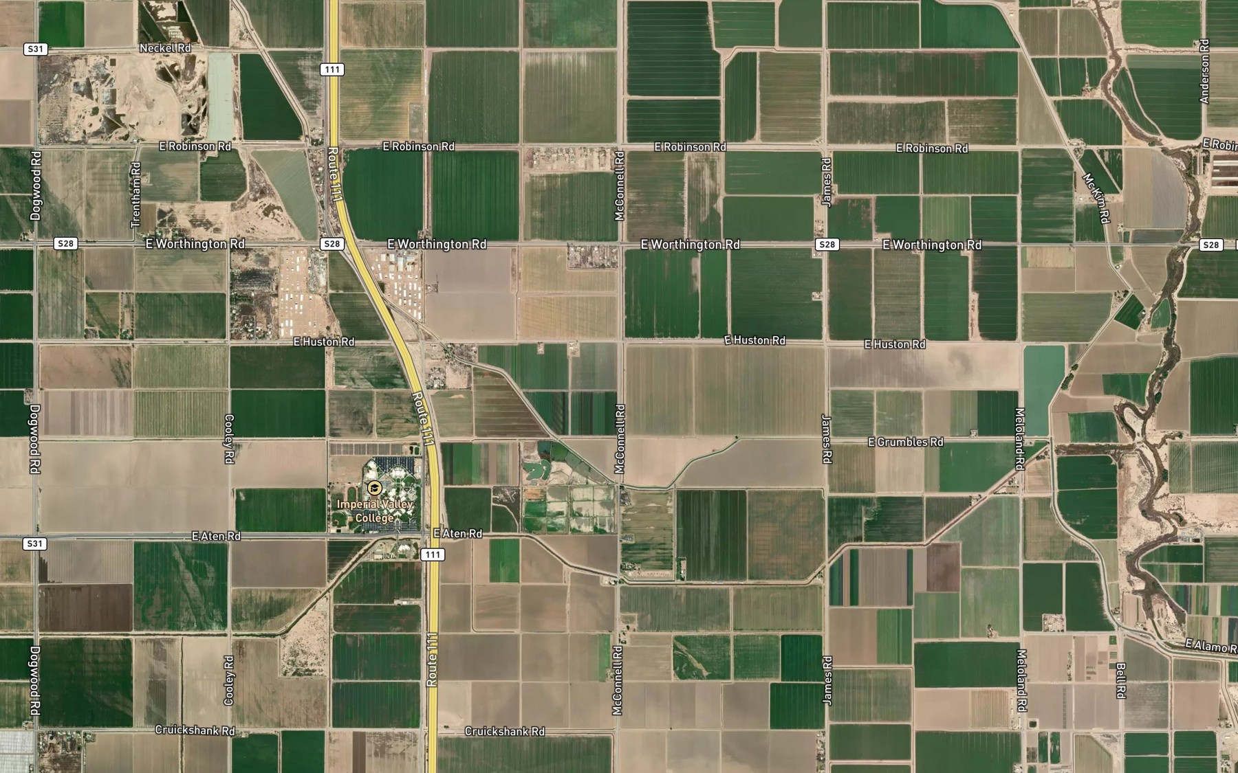 Satellite map of the Rose Lateral