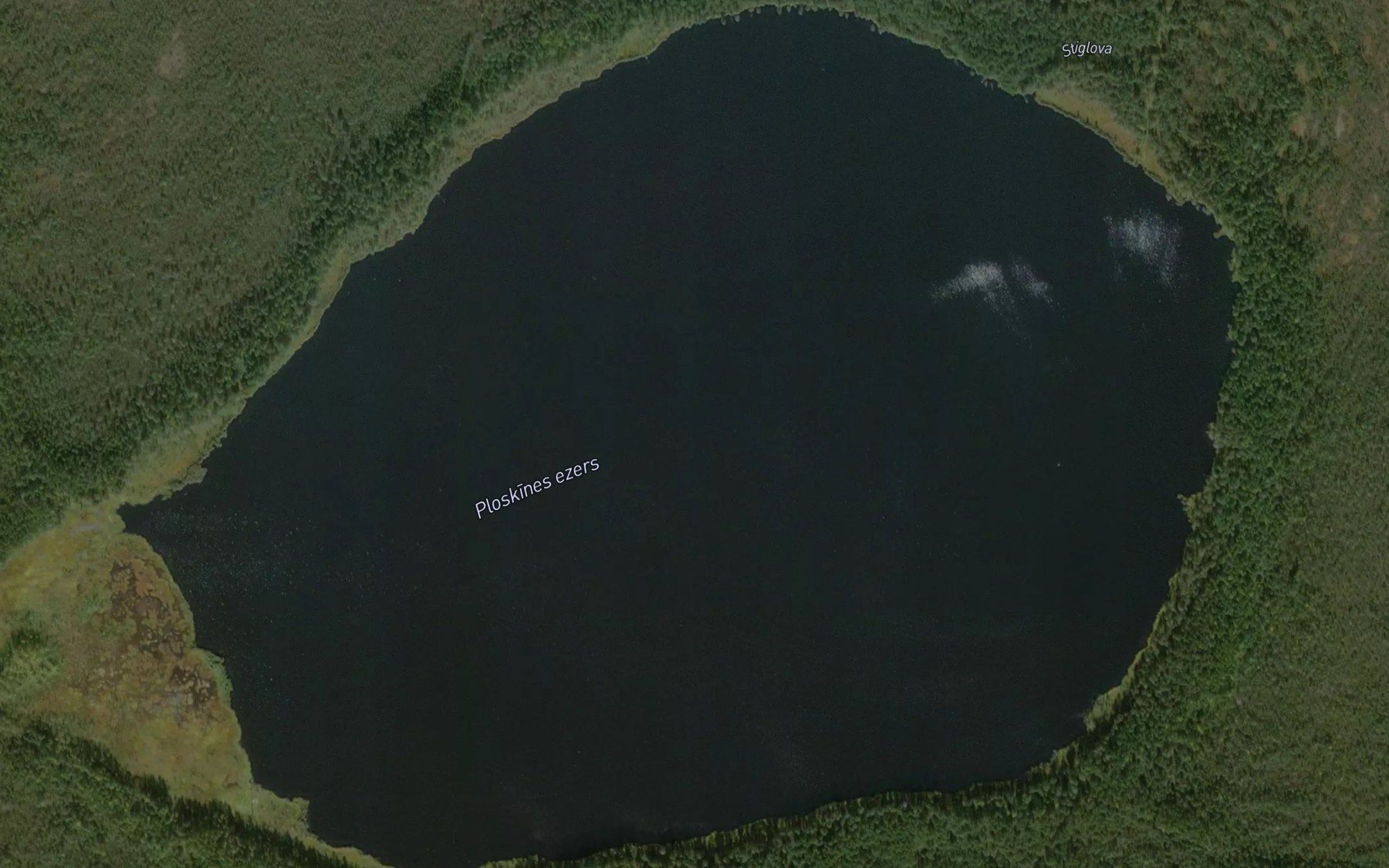 Satellite map of the Ploskines Ezers