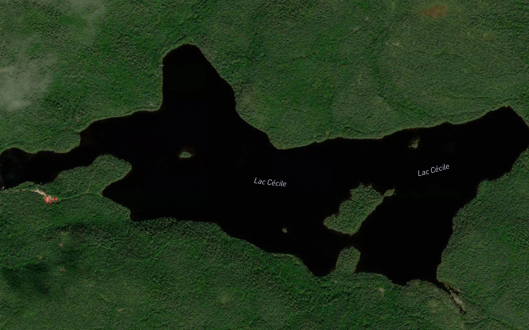 Satellite map of the Lac Cecile