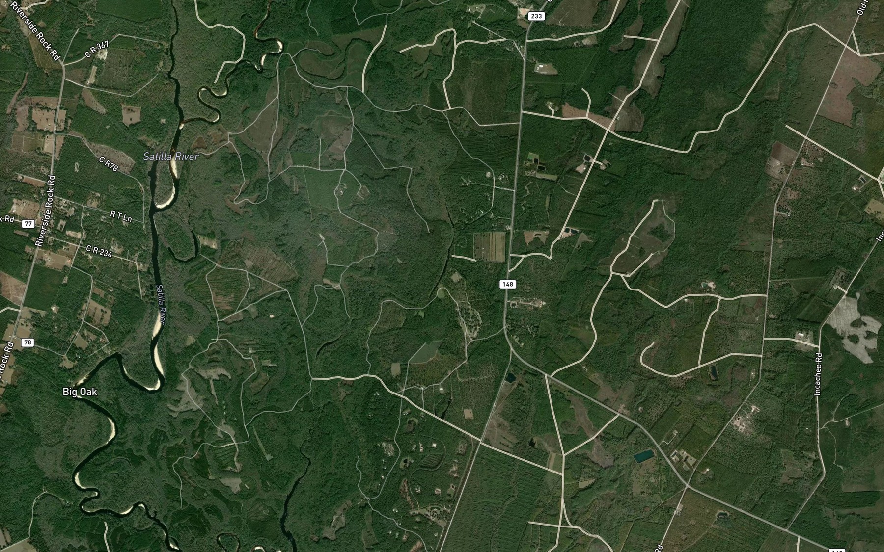 Satellite map of the Beasley Lake