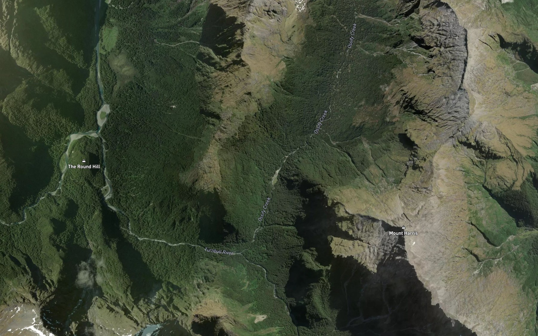 Satellite map of the Repulse Creek