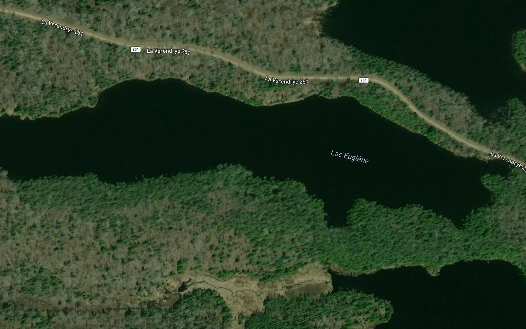 Satellite map of the Lac Euglene