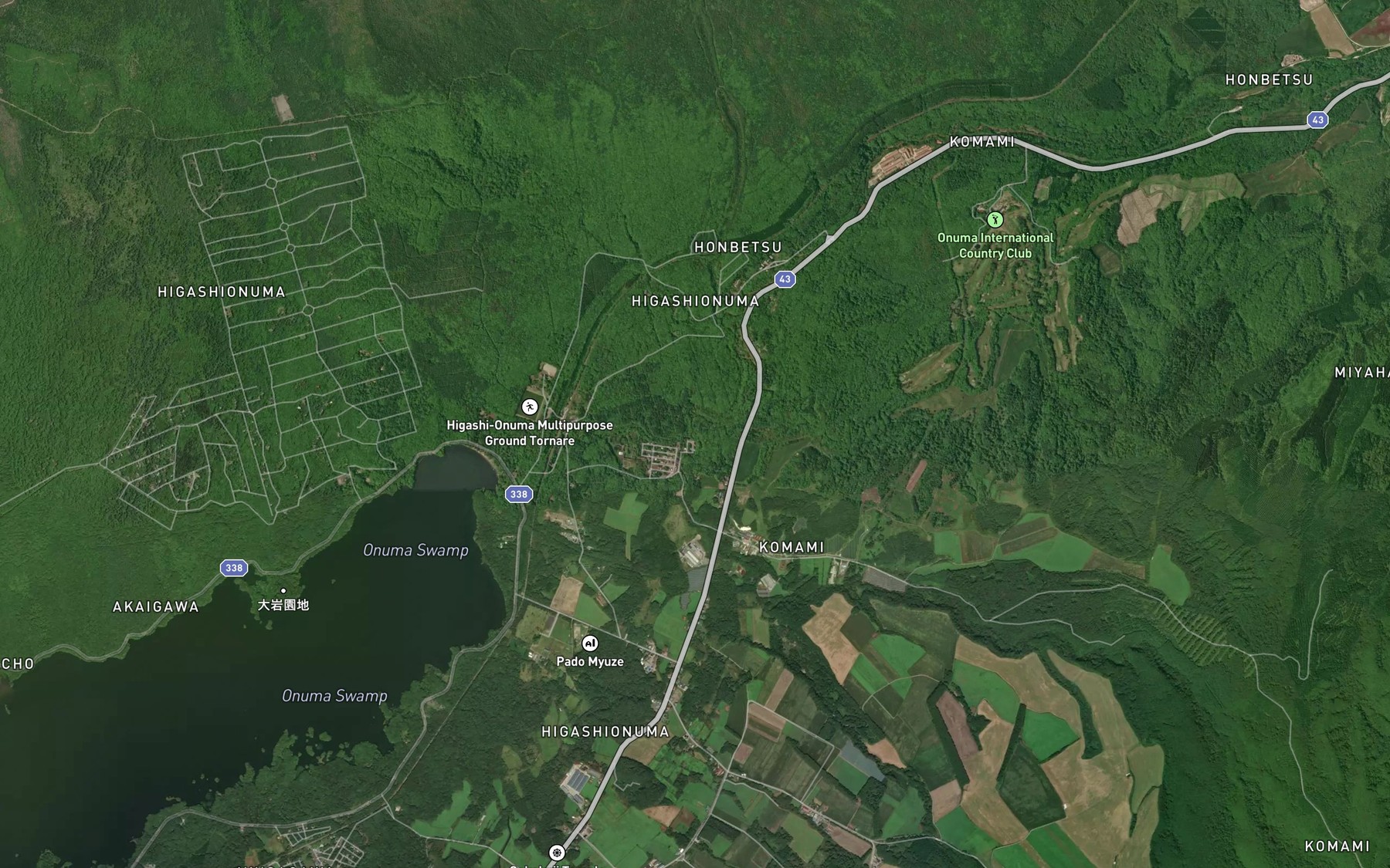 Satellite map of the Onanasawa Gawa