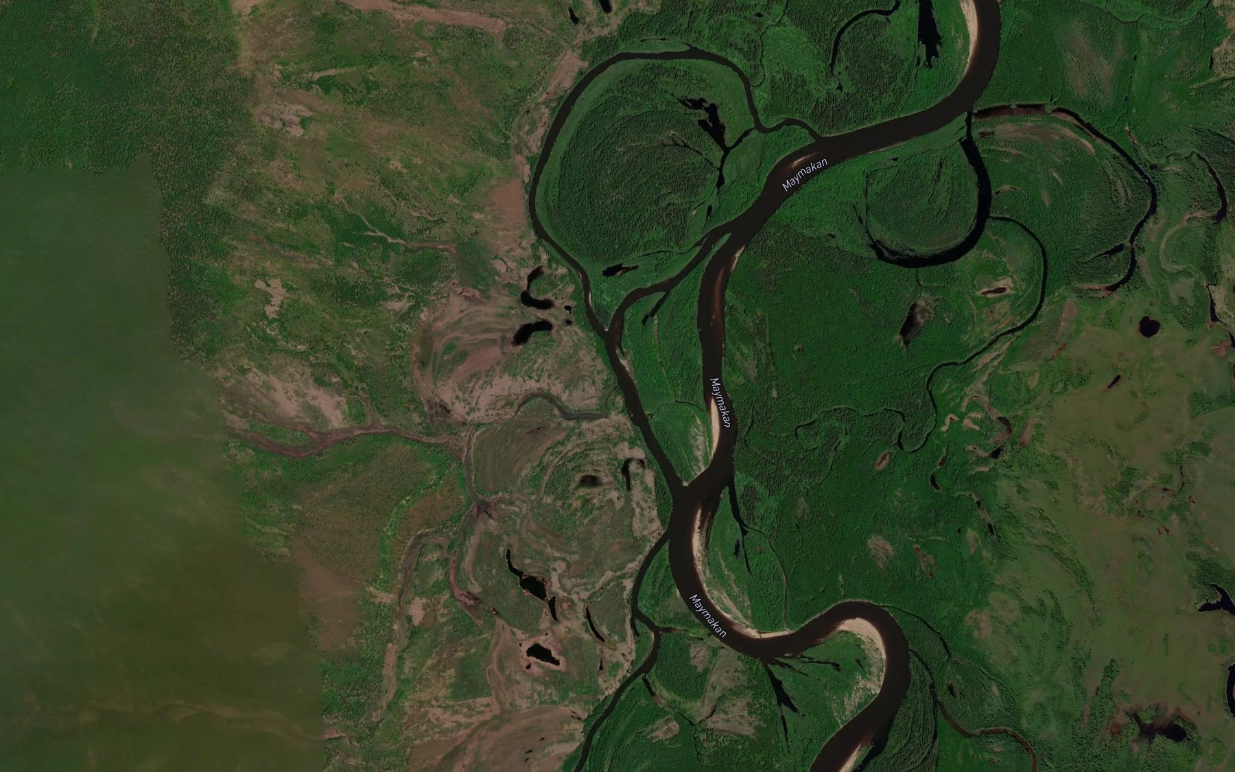 Satellite map of the Okhon