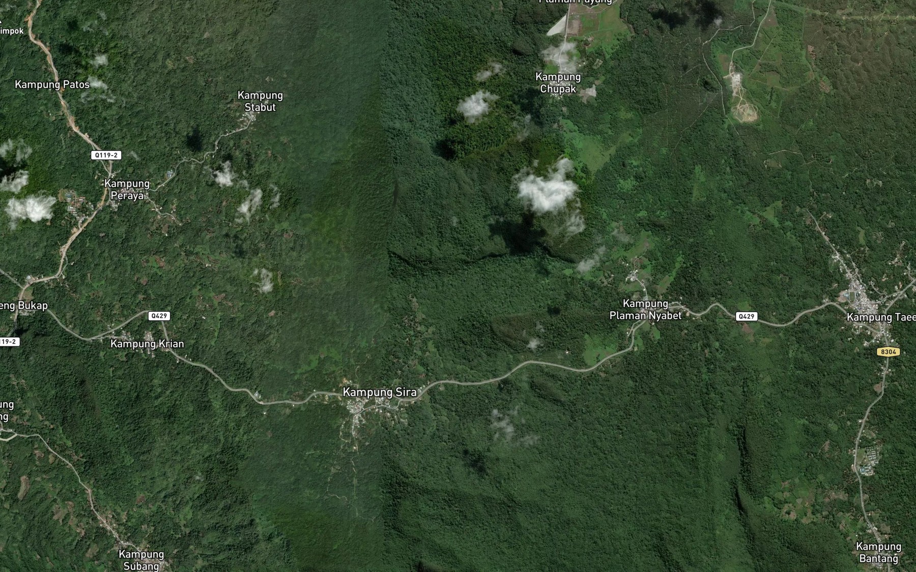 Satellite map of the Sungai Sibow