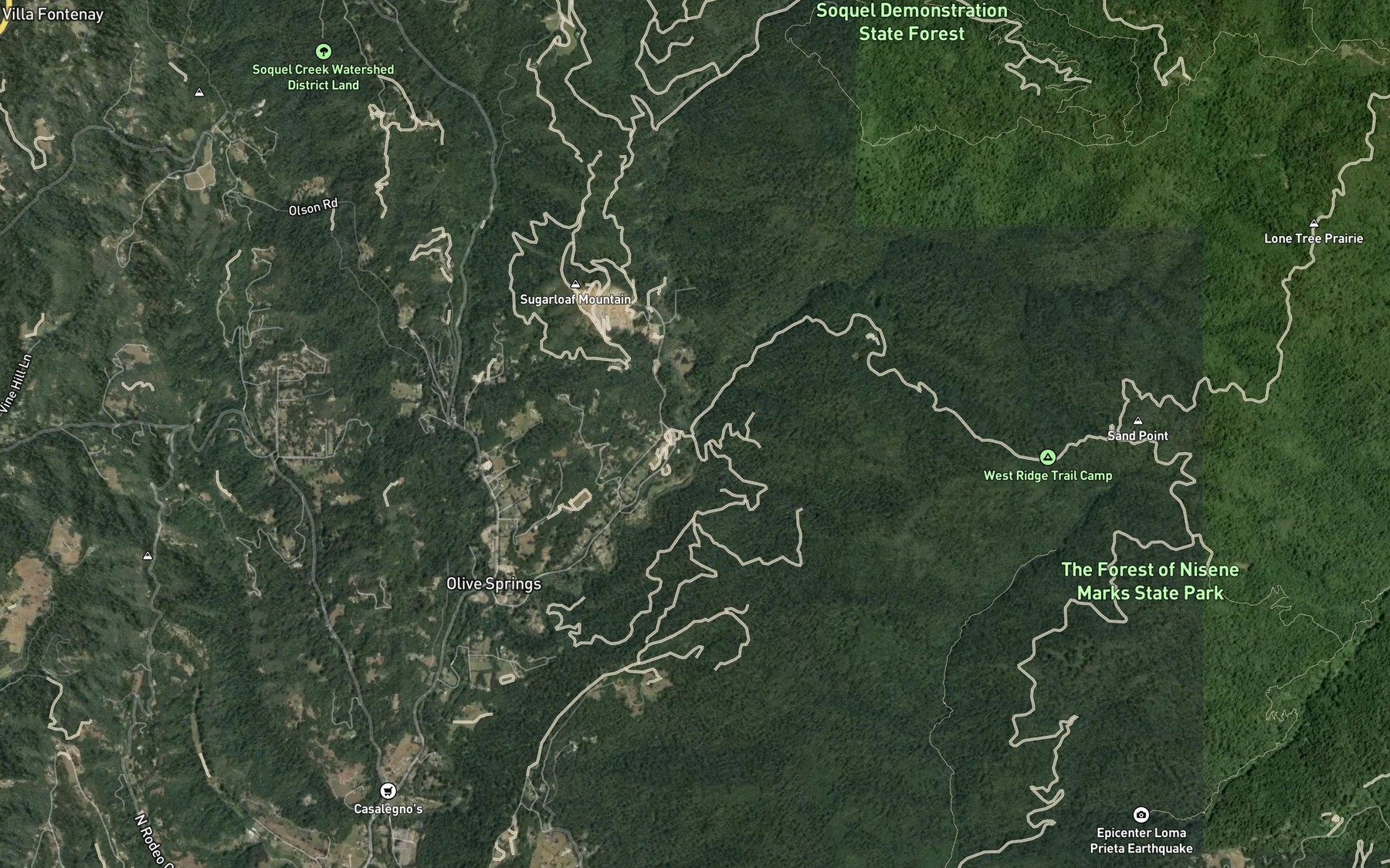 Satellite map of the Hinckley Creek