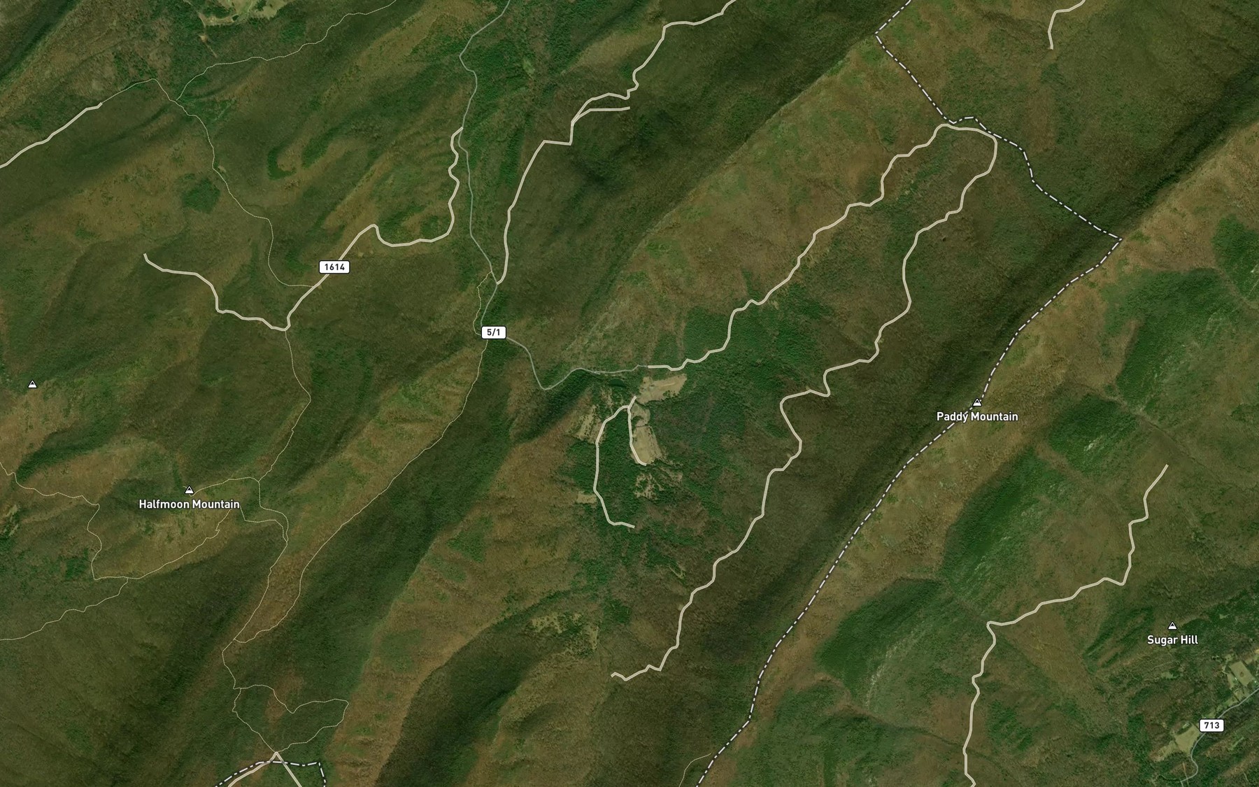 Satellite map of the Cove Run