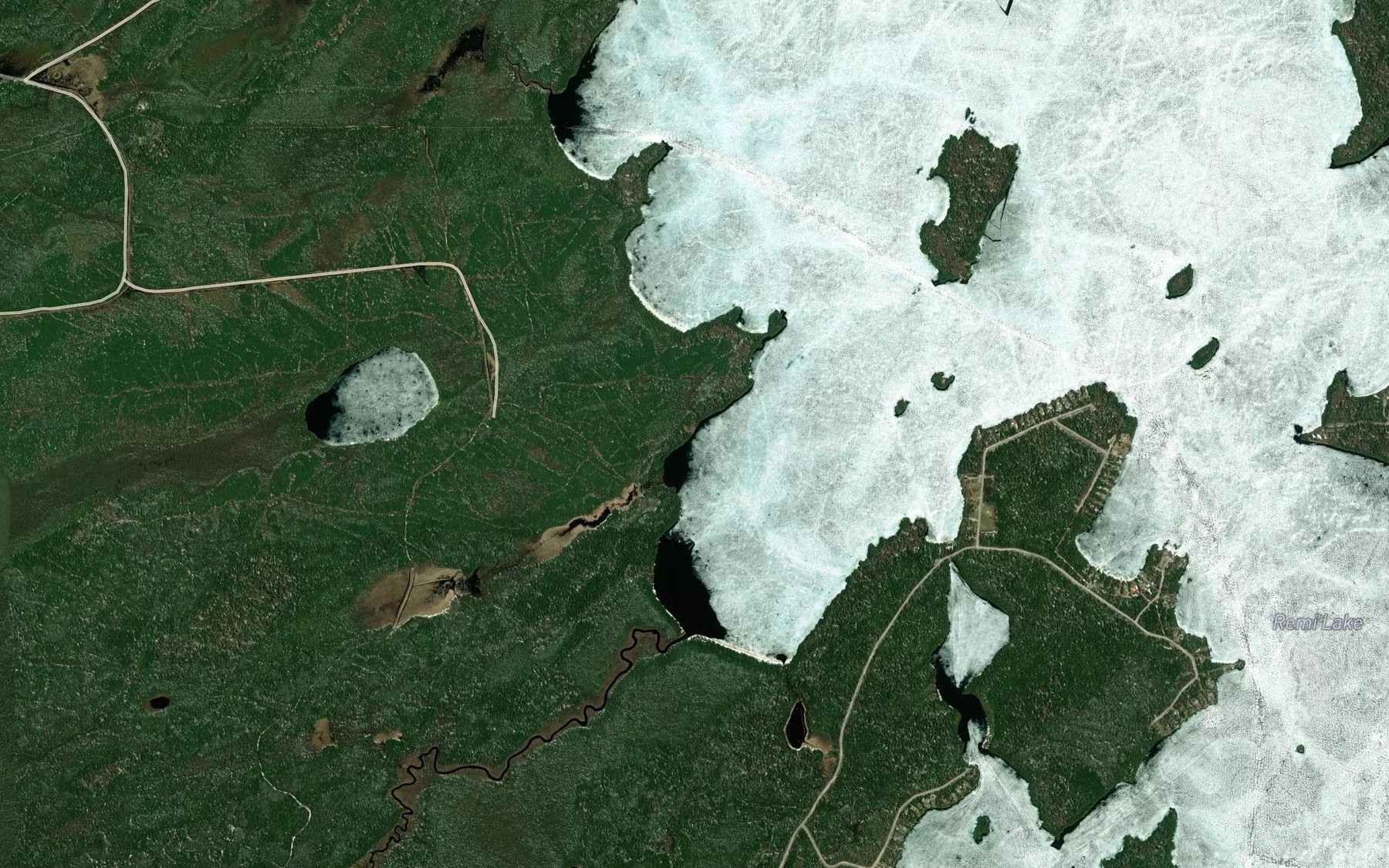 Satellite map of the Kitigan Bay