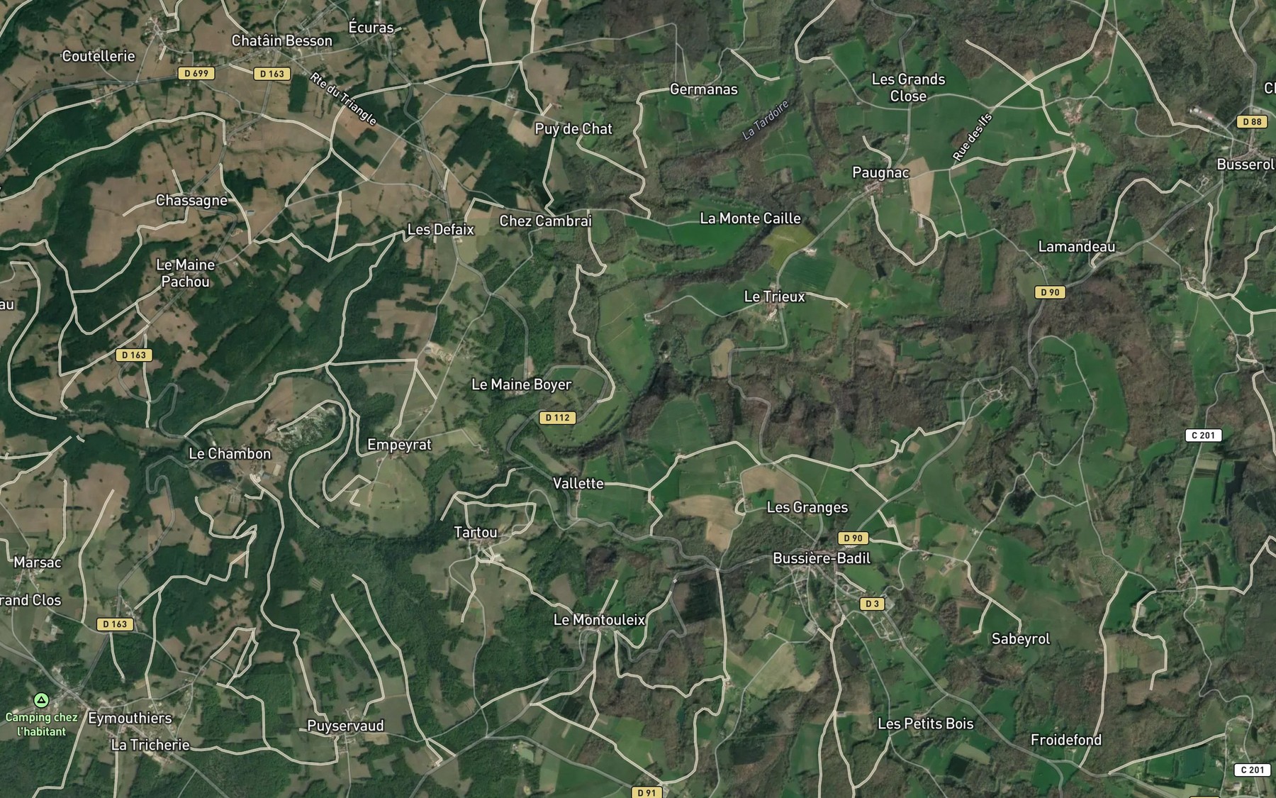 Satellite map of the Trieux