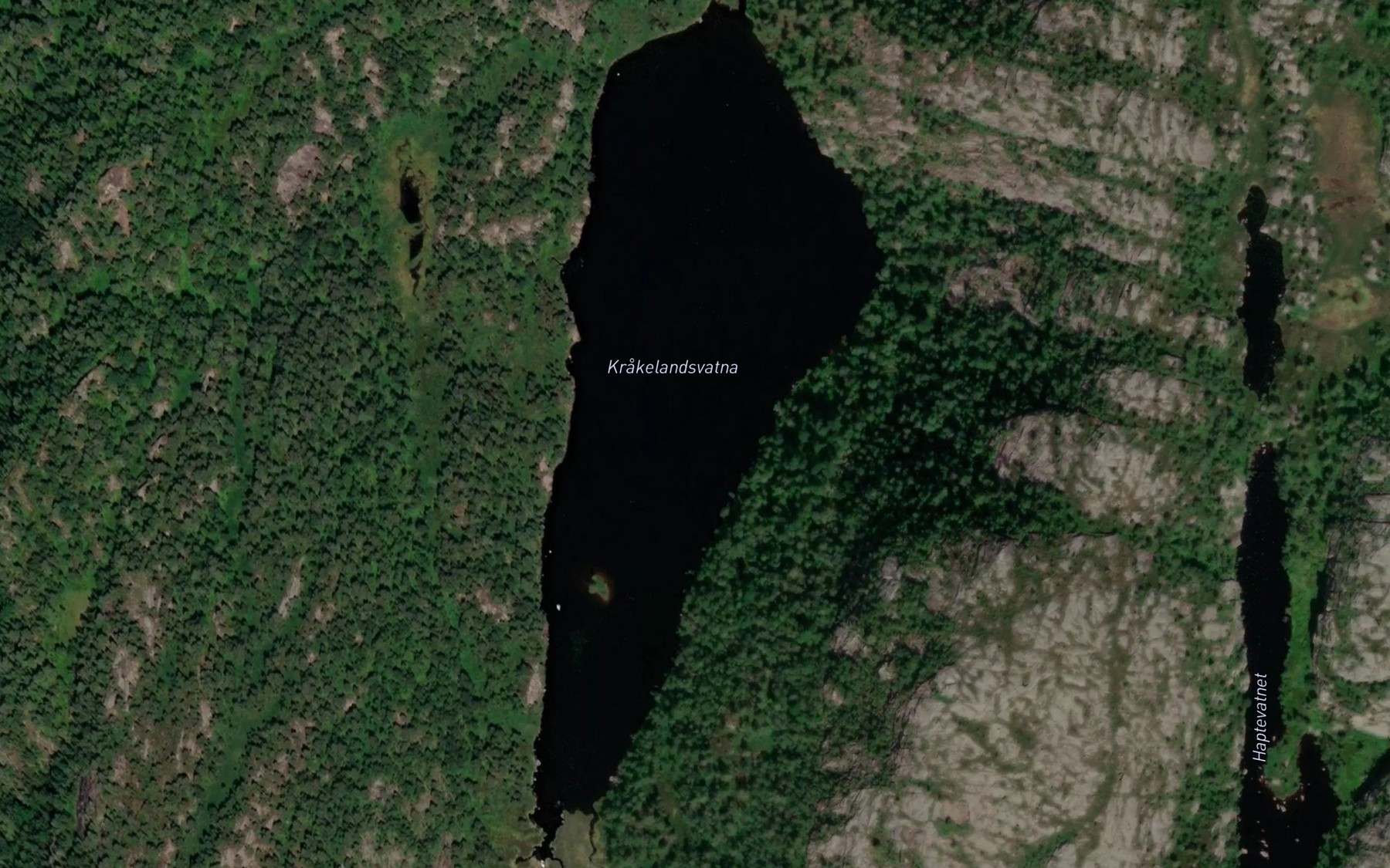 Satellite map of the Krakelandsvatna