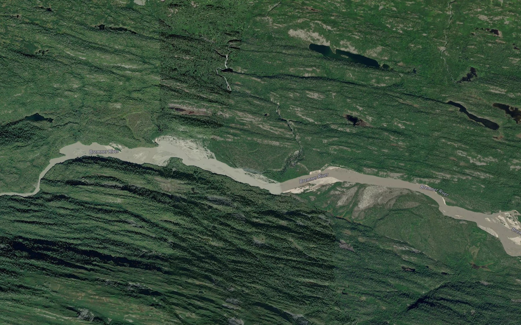 Satellite map of the Price Creek