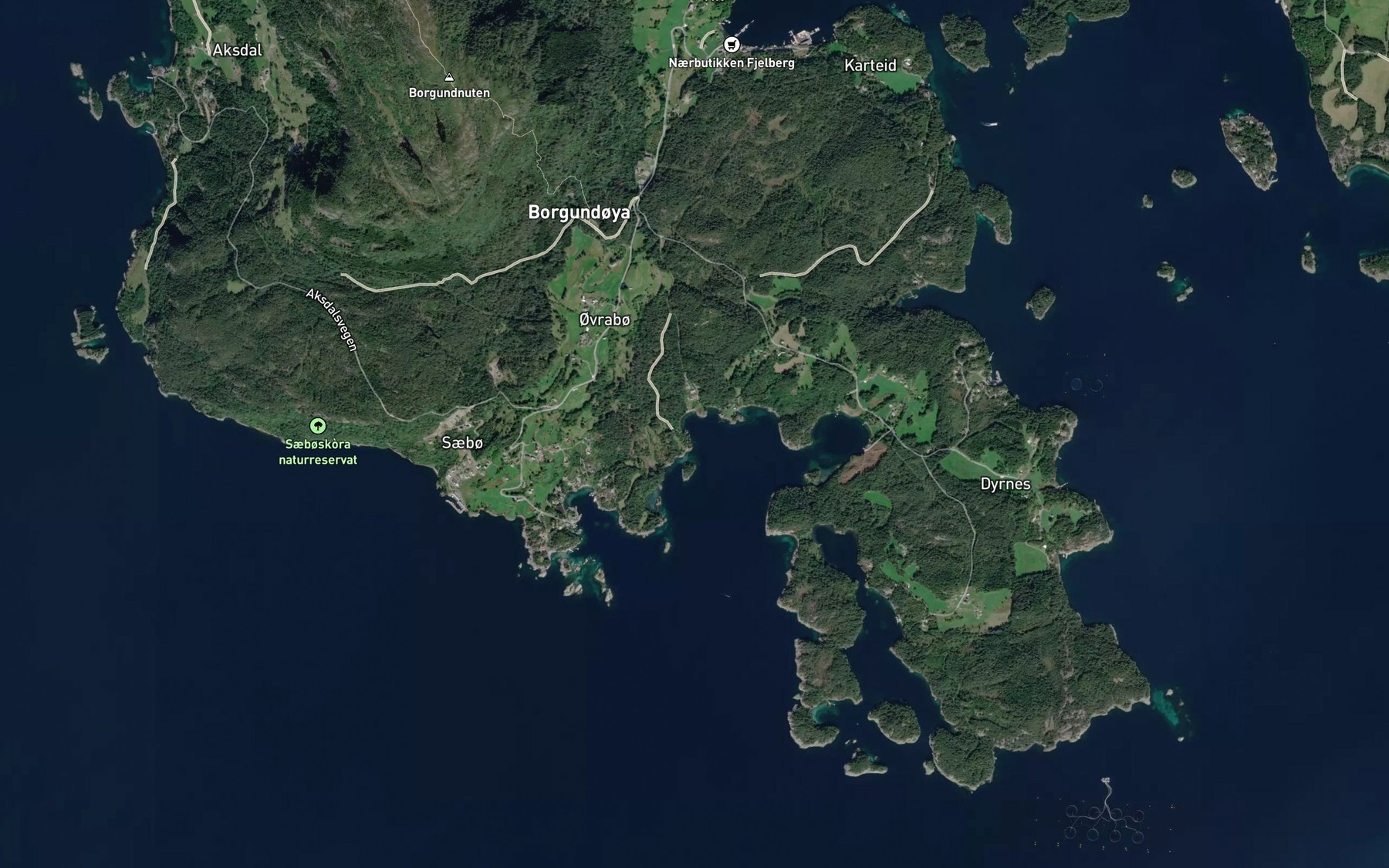 Satellite map of the Ovrabovika