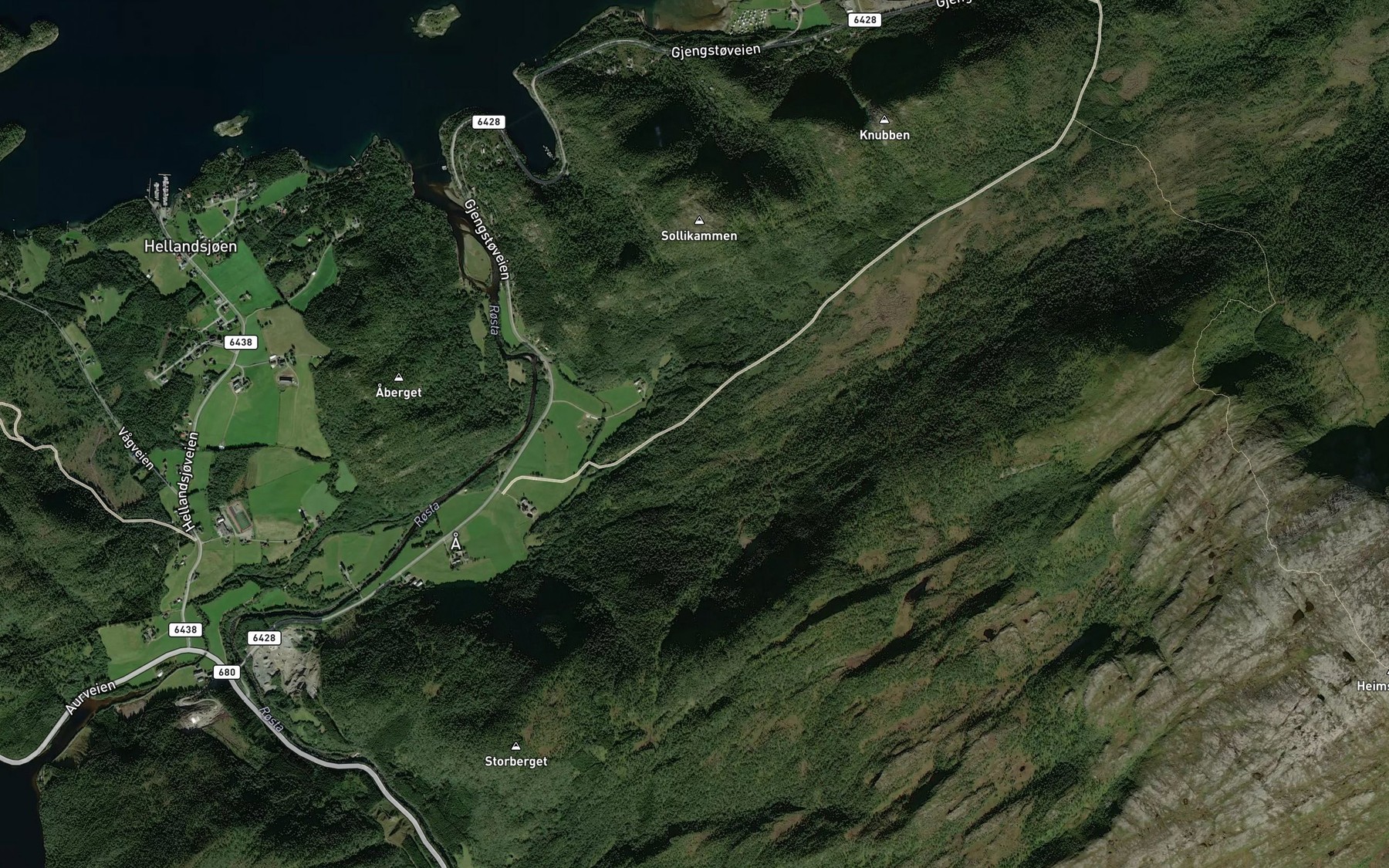 Satellite map of the Kvernhusdalsbekken