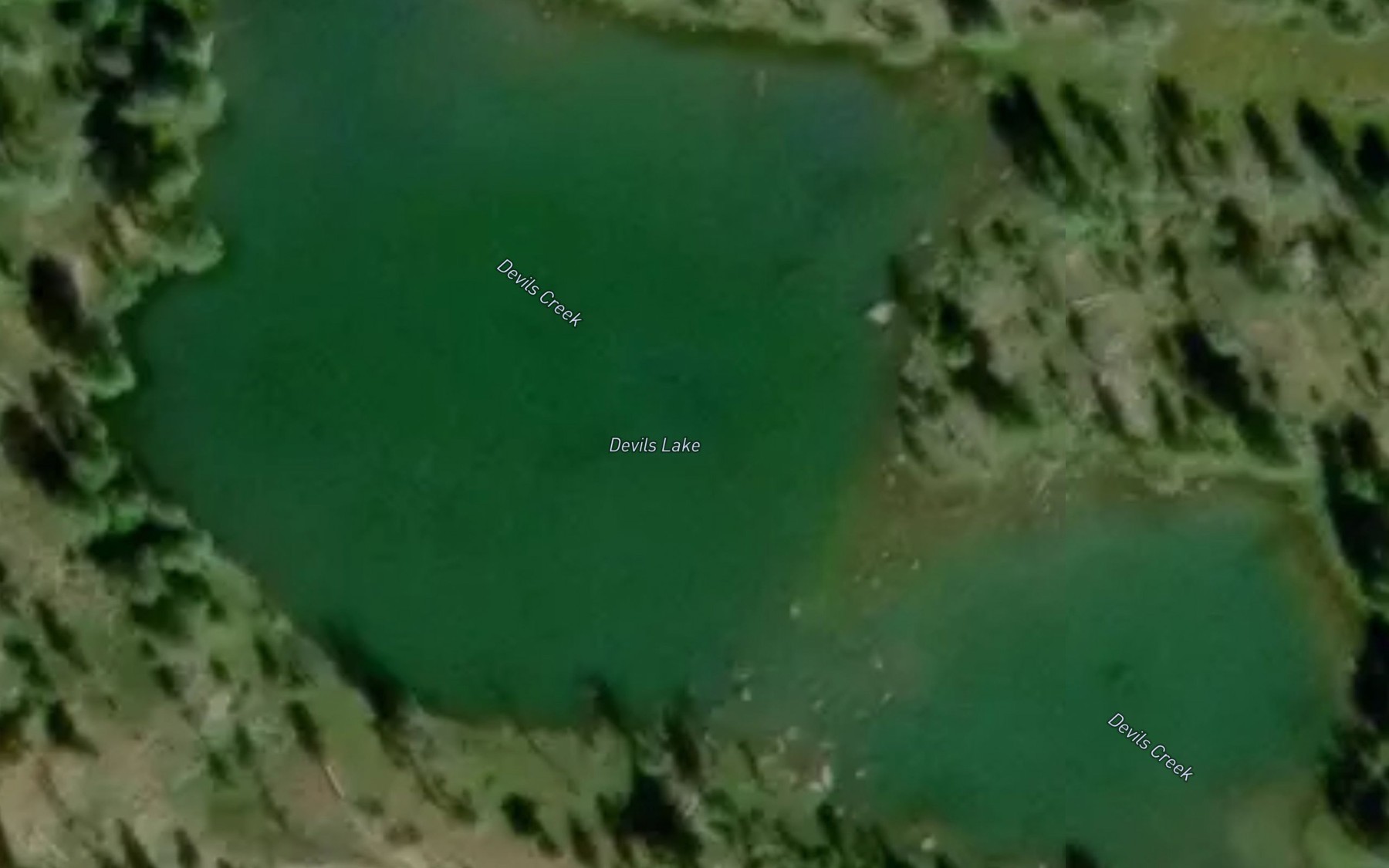 Satellite map of the Devils Lake