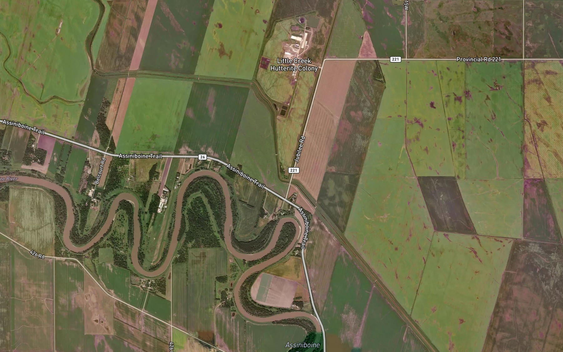 Satellite map of the Jubilee Road Drain