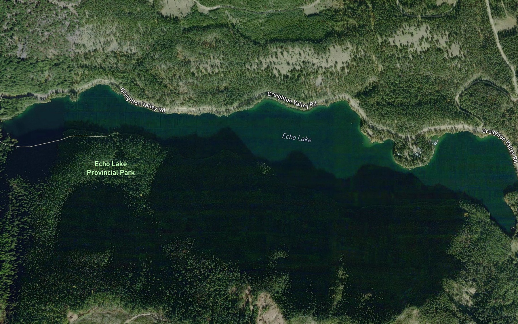 Satellite map of the Echo Lake