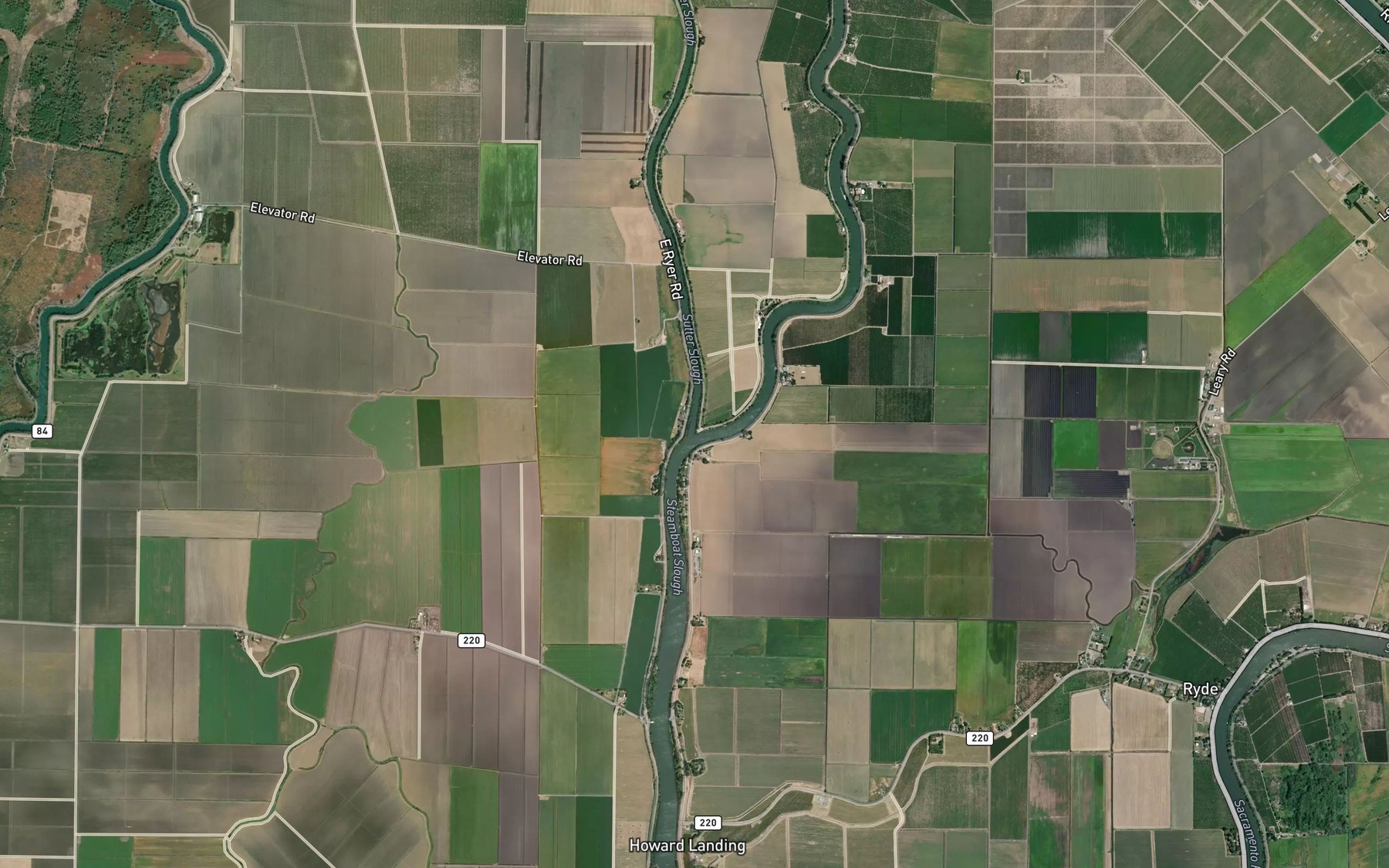 Satellite map of the Sutter Slough
