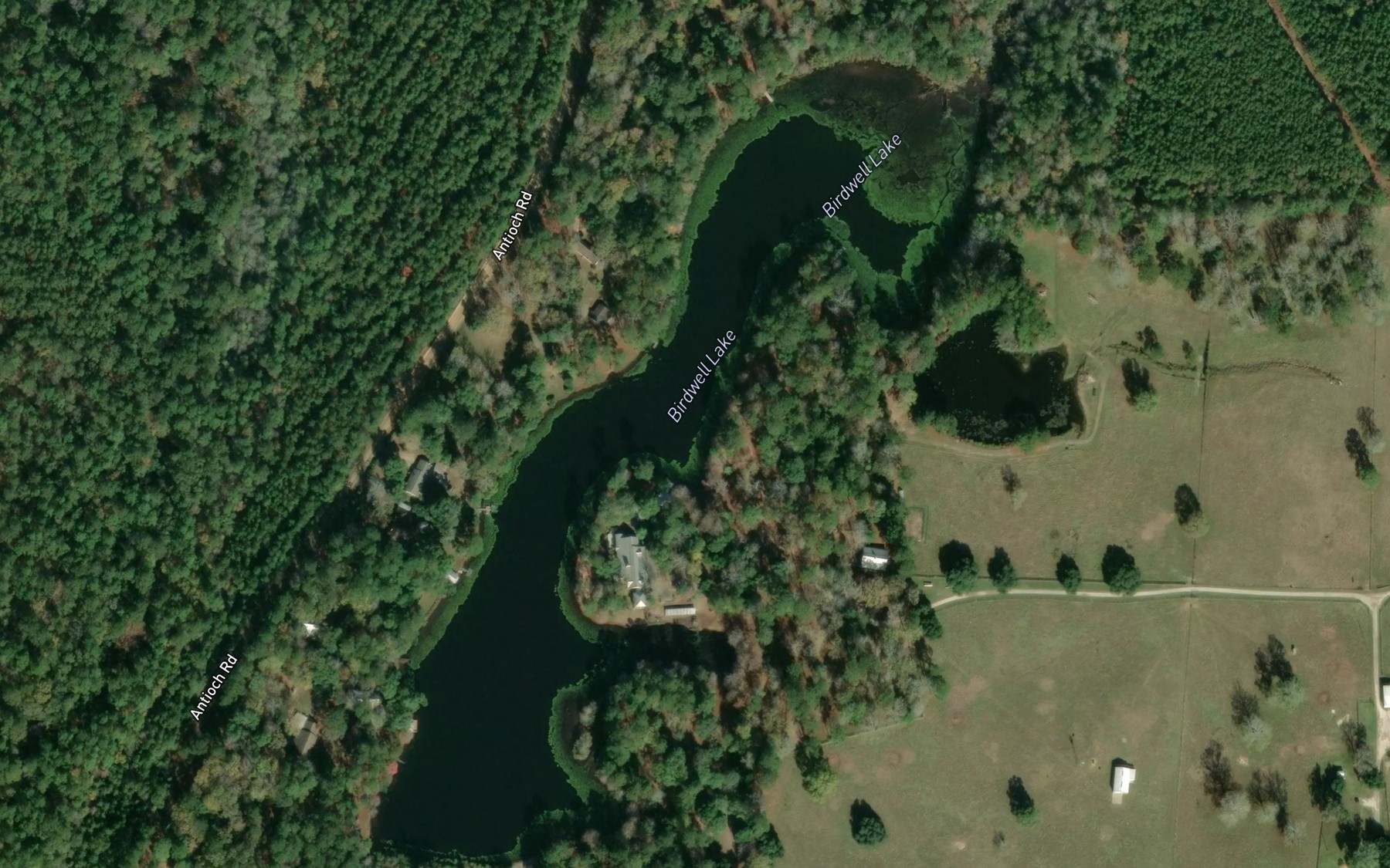 Satellite map of the Birdwell Lake