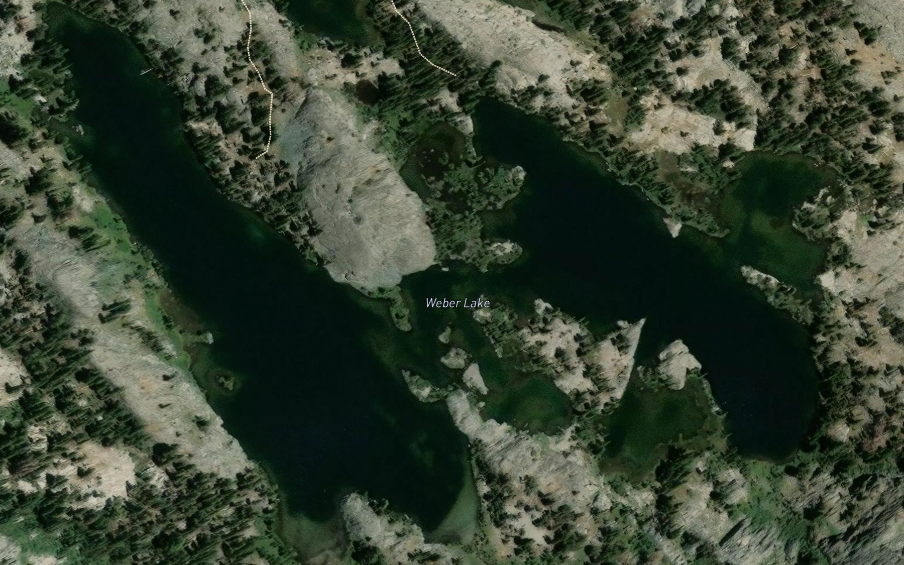 Satellite map of the Weber Lake