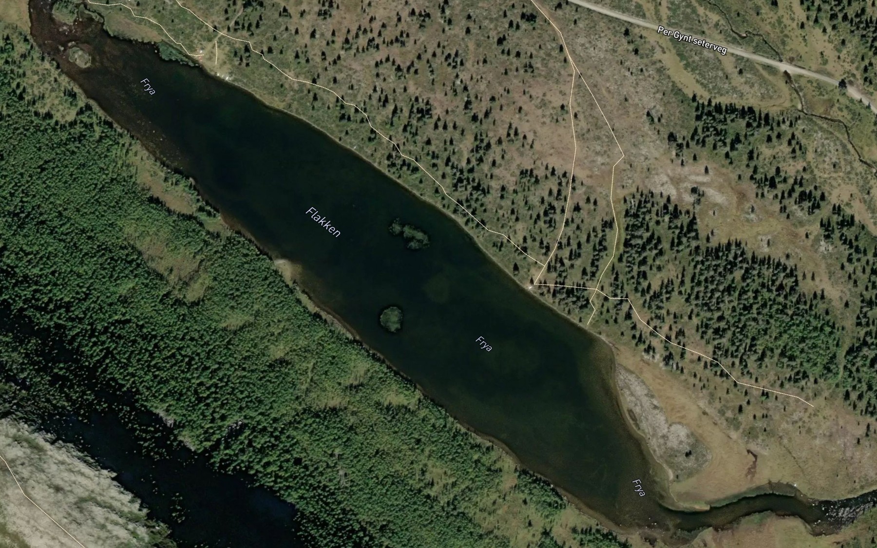 Satellite map of the Flakken