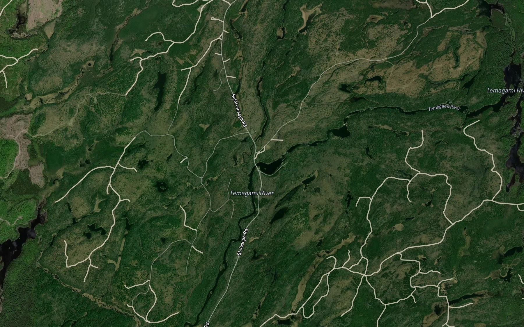 Satellite map of the Sinton Creek