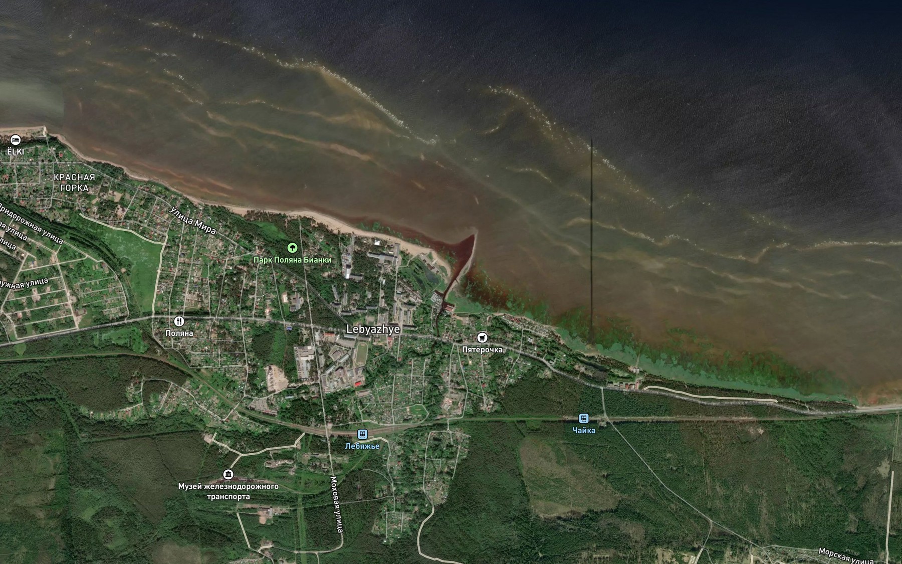 Satellite map of the Lebyazh'ye