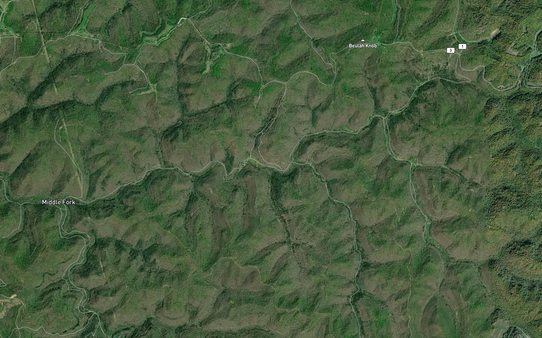 Satellite map of the Little Laurel Run