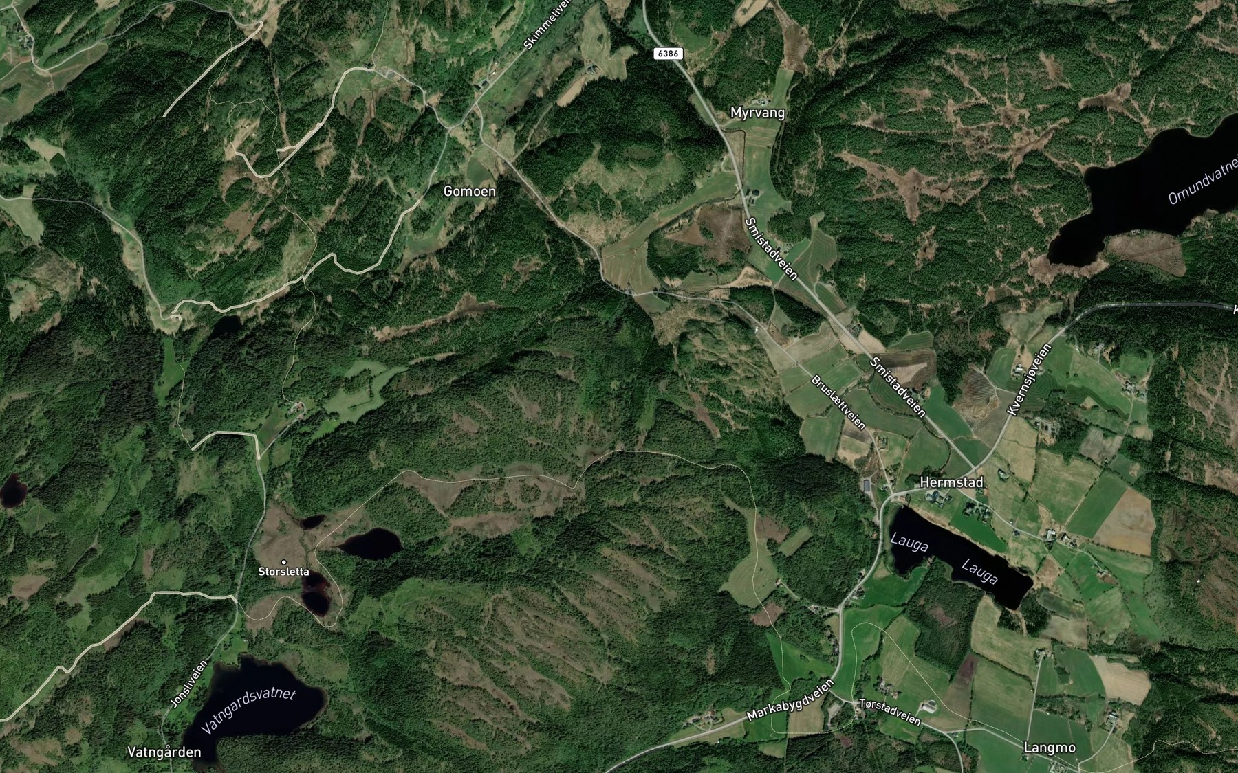 Satellite map of the Svartdalsbekken