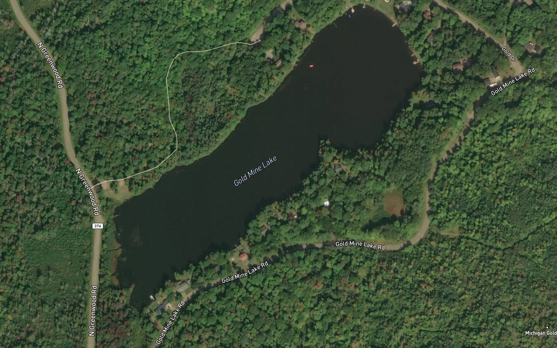 Satellite map of the Gold Mine Lake