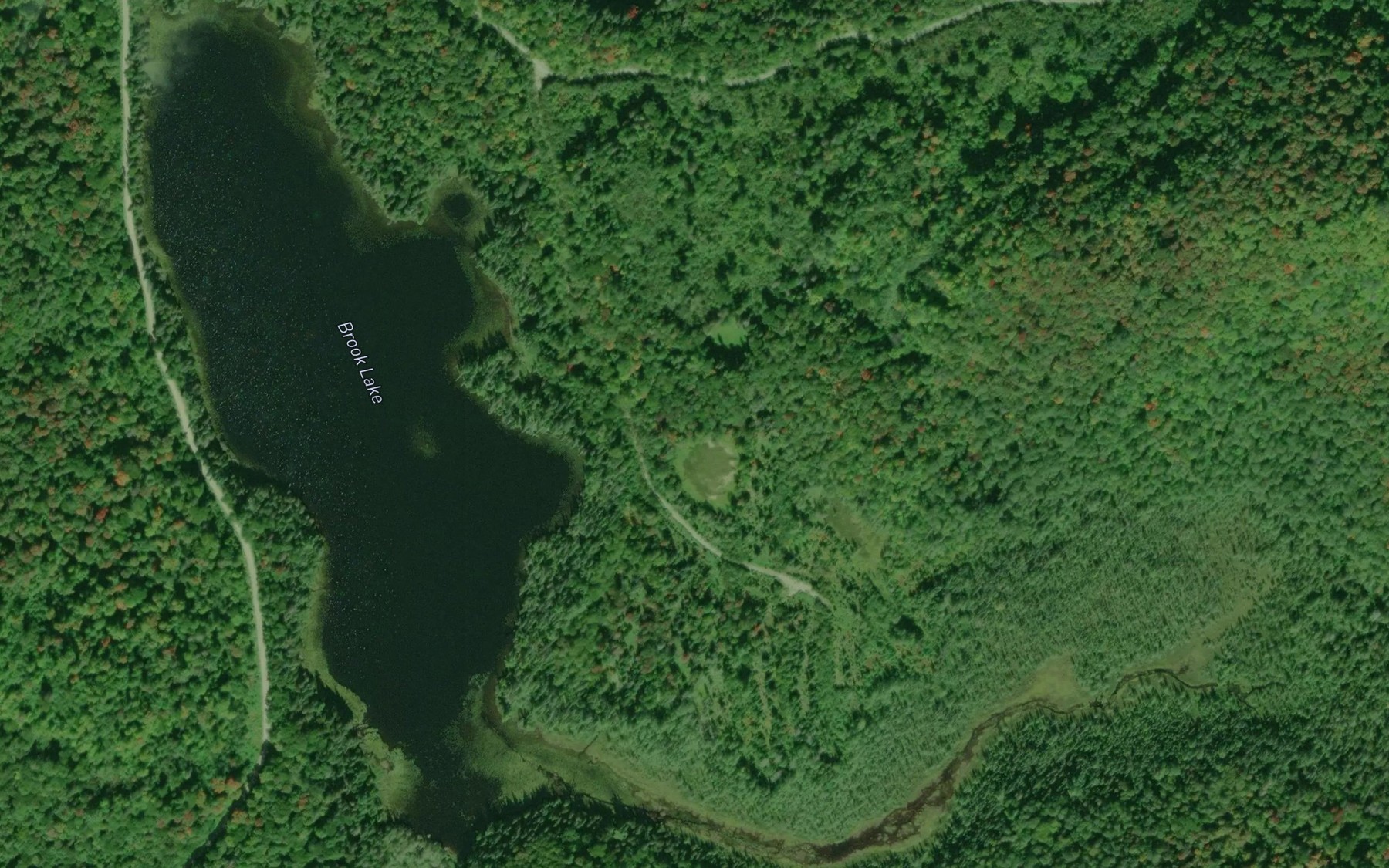Satellite map of the Brook Lake