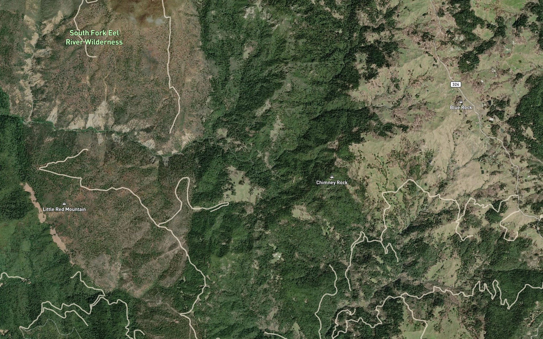 Satellite map of the Little Cedar Creek