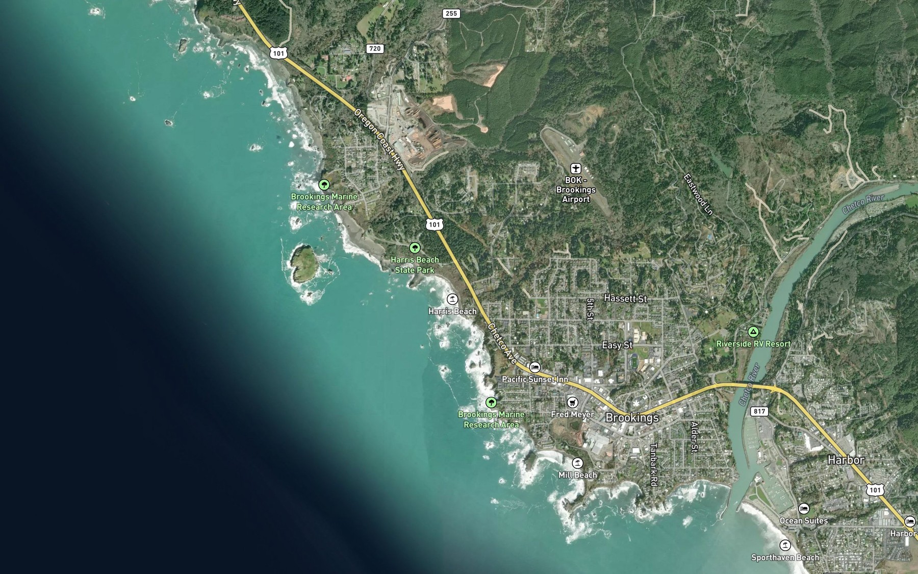 Satellite map of the Eiler Creek
