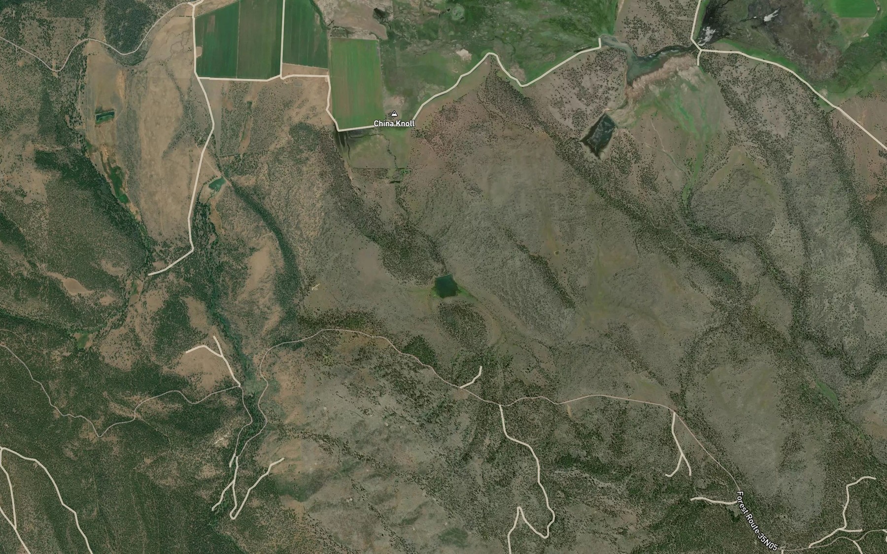 Satellite map of the Chico Flat Reservoir