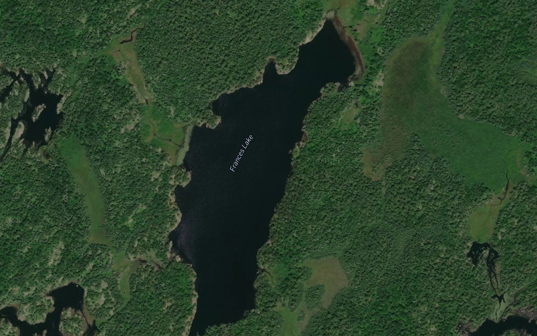 Satellite map of the Frances Lake