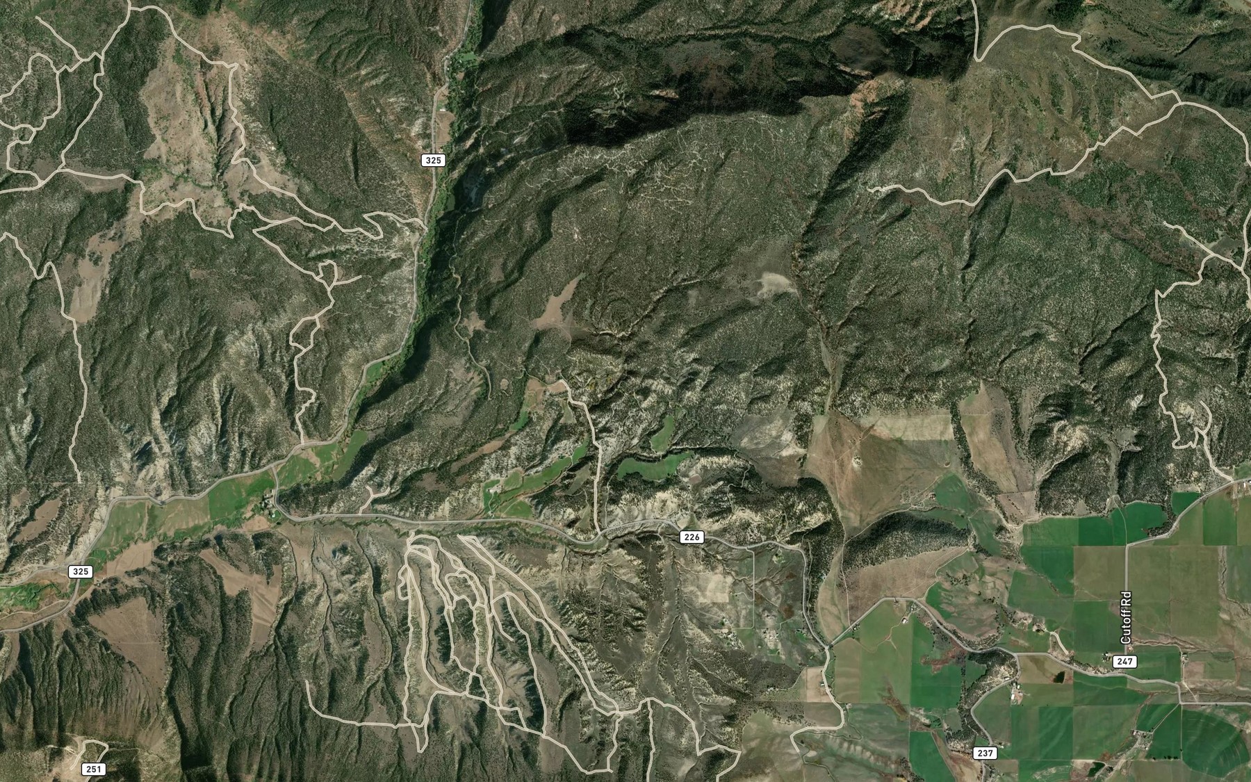 Satellite map of the Grass Valley Canal