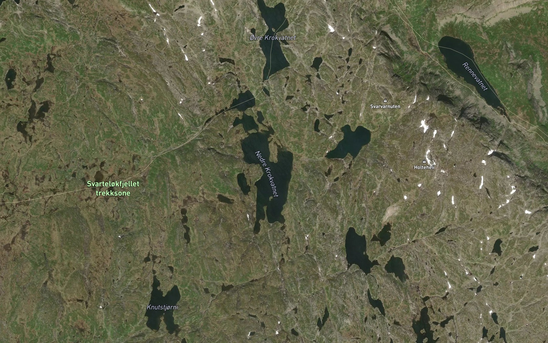 Satellite map of the Krokevatn neire