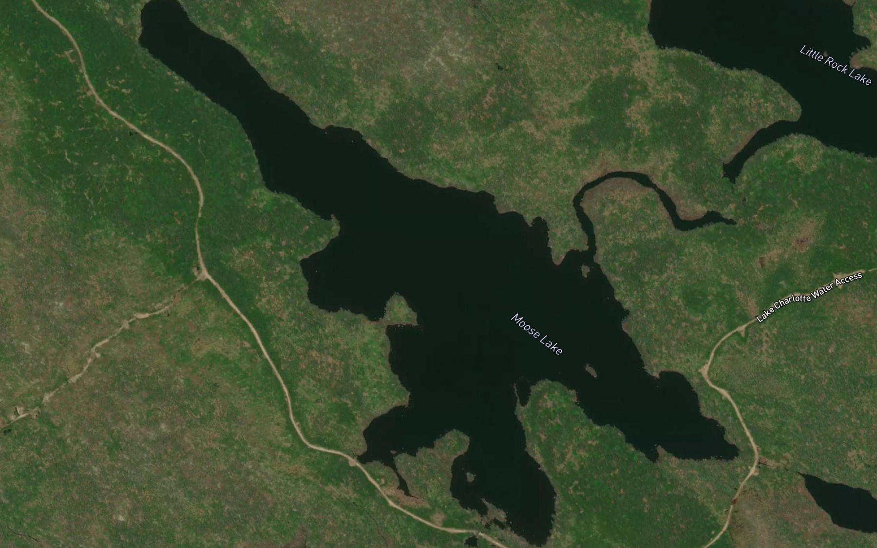 Satellite map of the Moose Lake