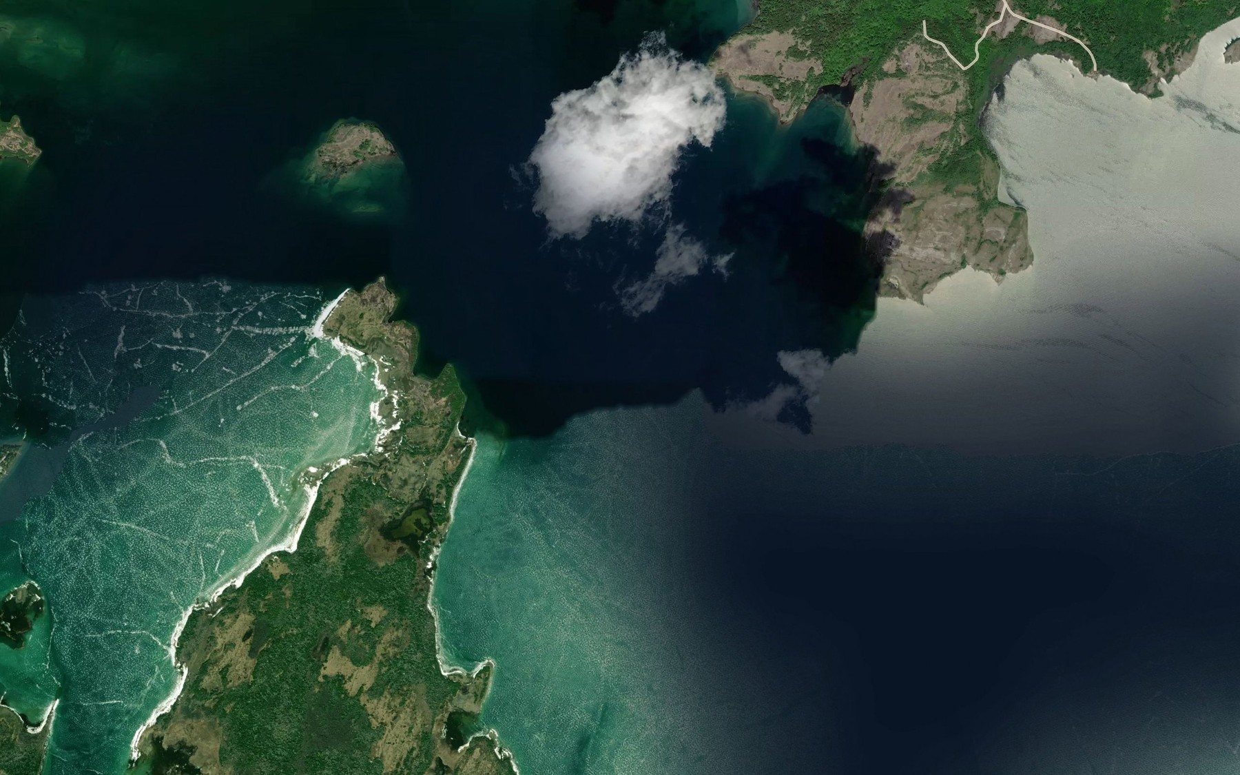 Satellite map of the Caron Reef