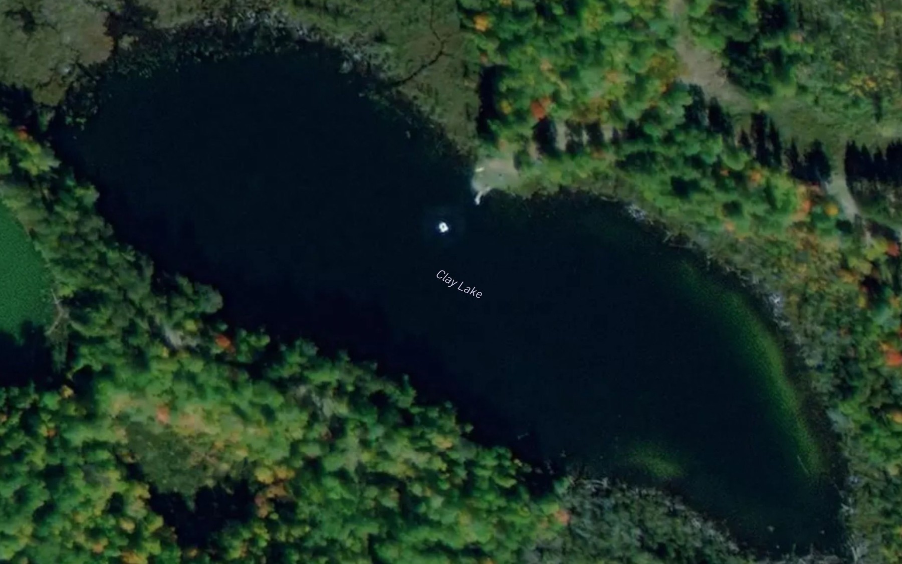 Satellite map of the Clay Lake