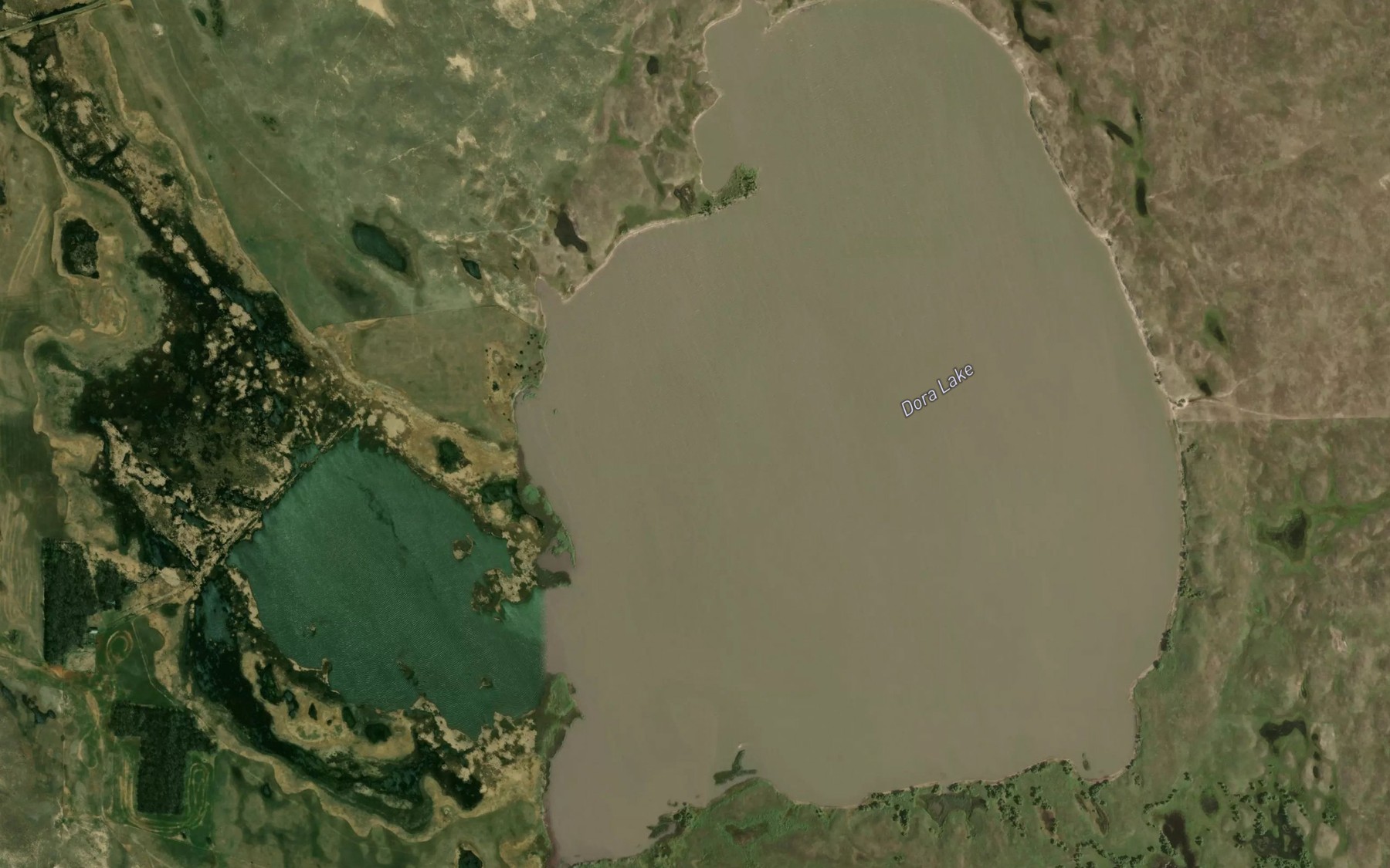 Satellite map of the Dora Lake