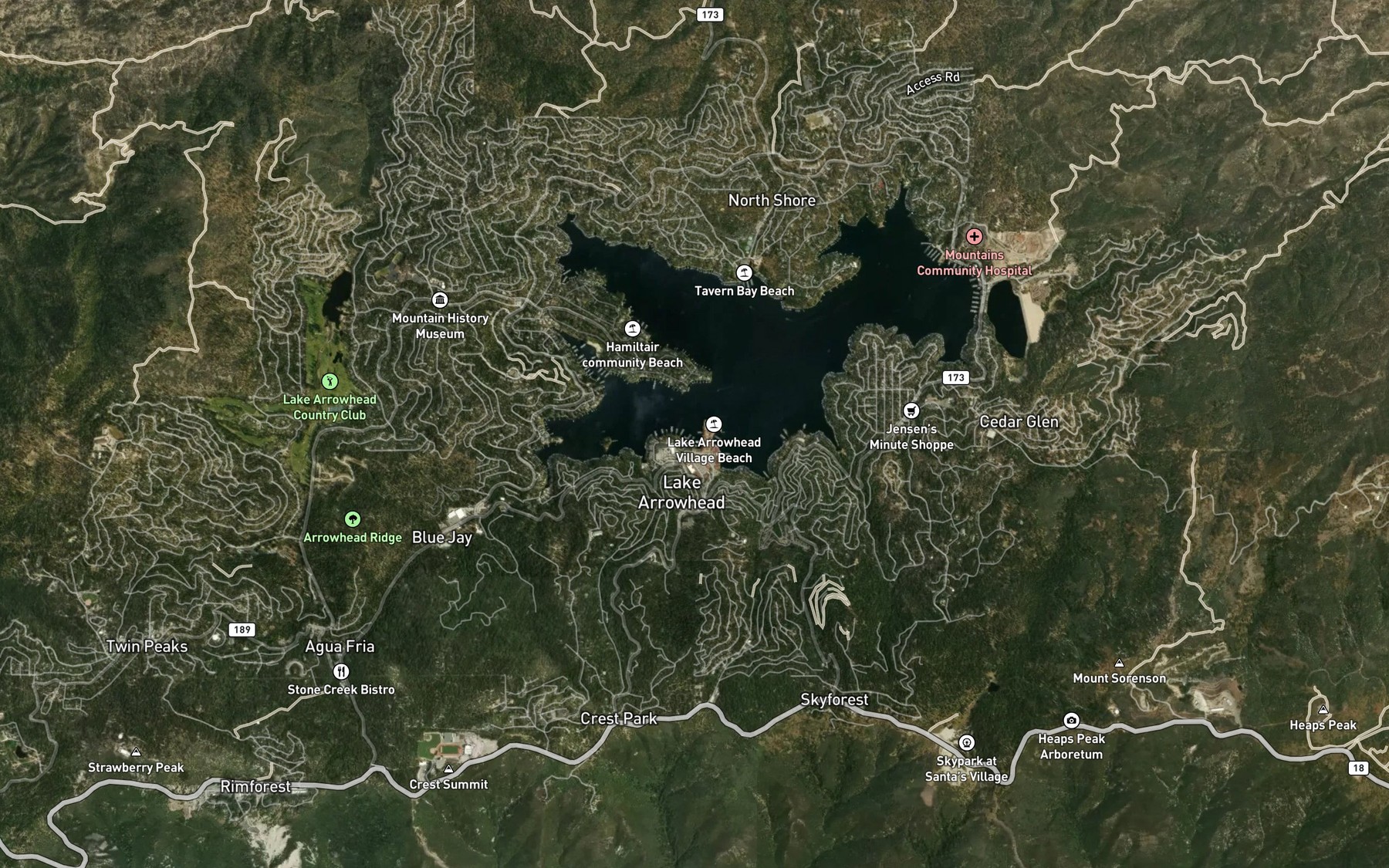 Satellite map of the Yacht Club Bay