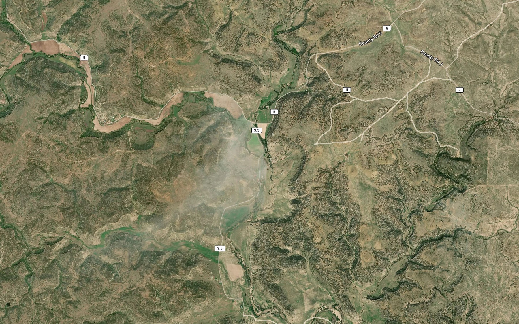 Satellite map of the East Carrizo Creek