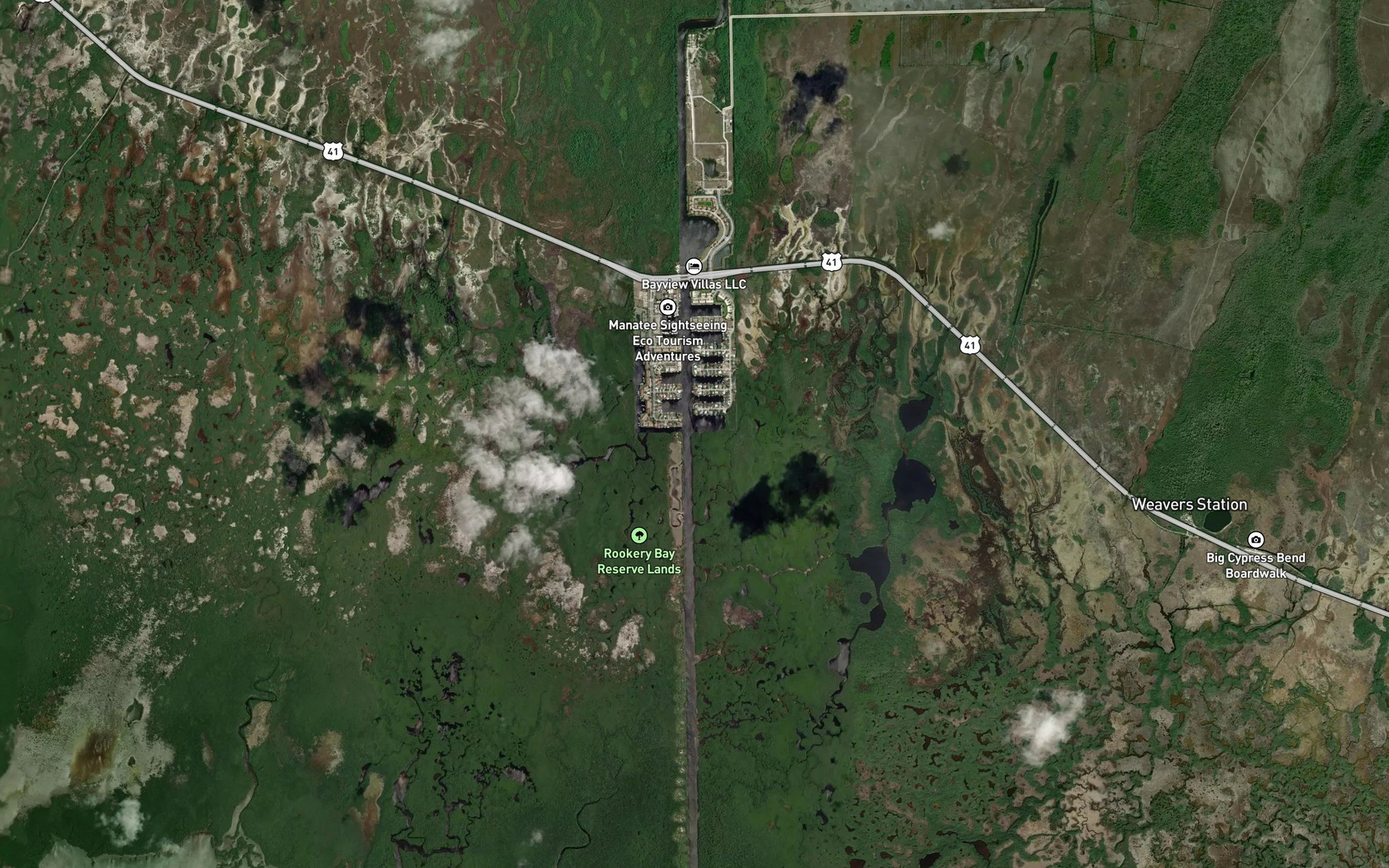 Satellite map of the Faka Union Canal