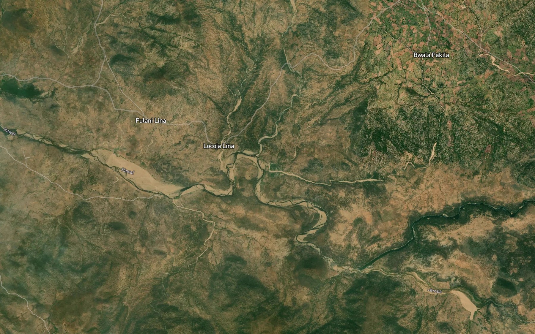 Satellite map of the River Ngurungulum