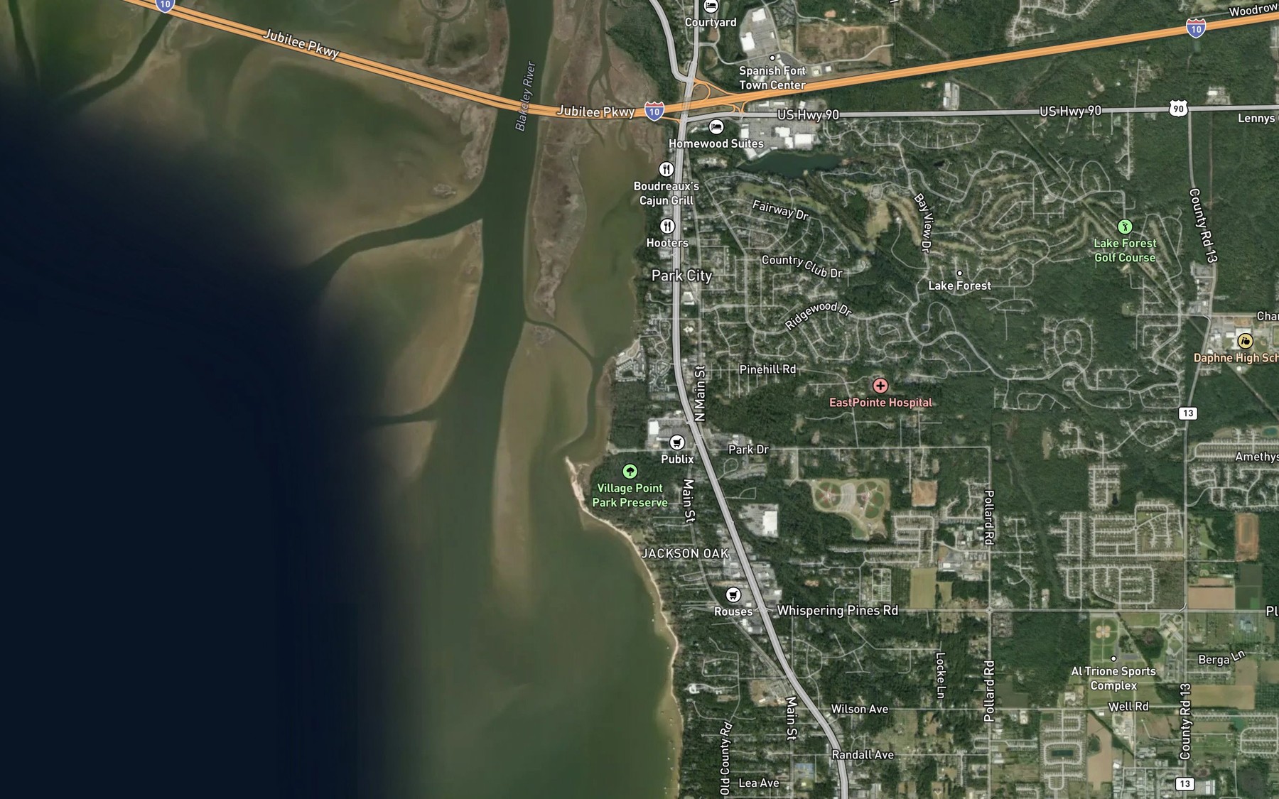 Satellite map of the Jordan Brook