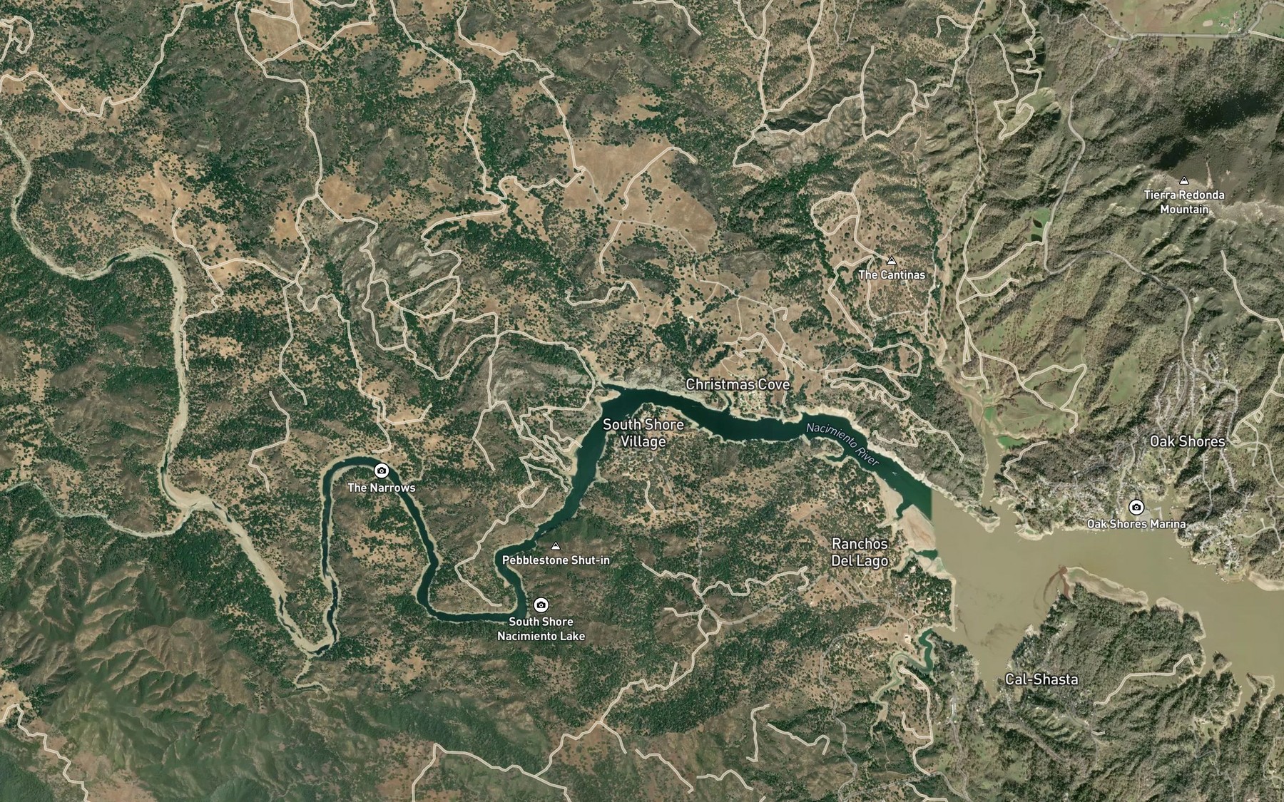 Satellite map of the Asbury Creek
