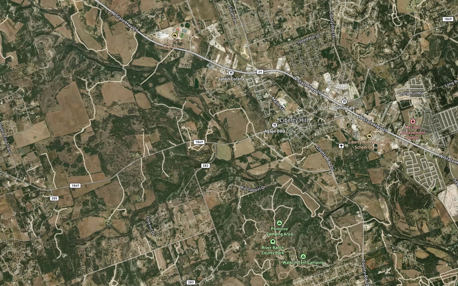 Satellite map of the Little Creek